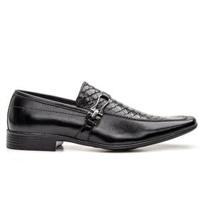 Sapato Social Vanguarda Preto Textura de Cobra - 4603