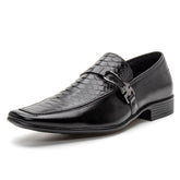 Sapato Social Vanguarda Preto Textura de Cobra - 4603