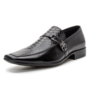 Sapato Social Vanguarda Preto Textura de Cobra - 4603