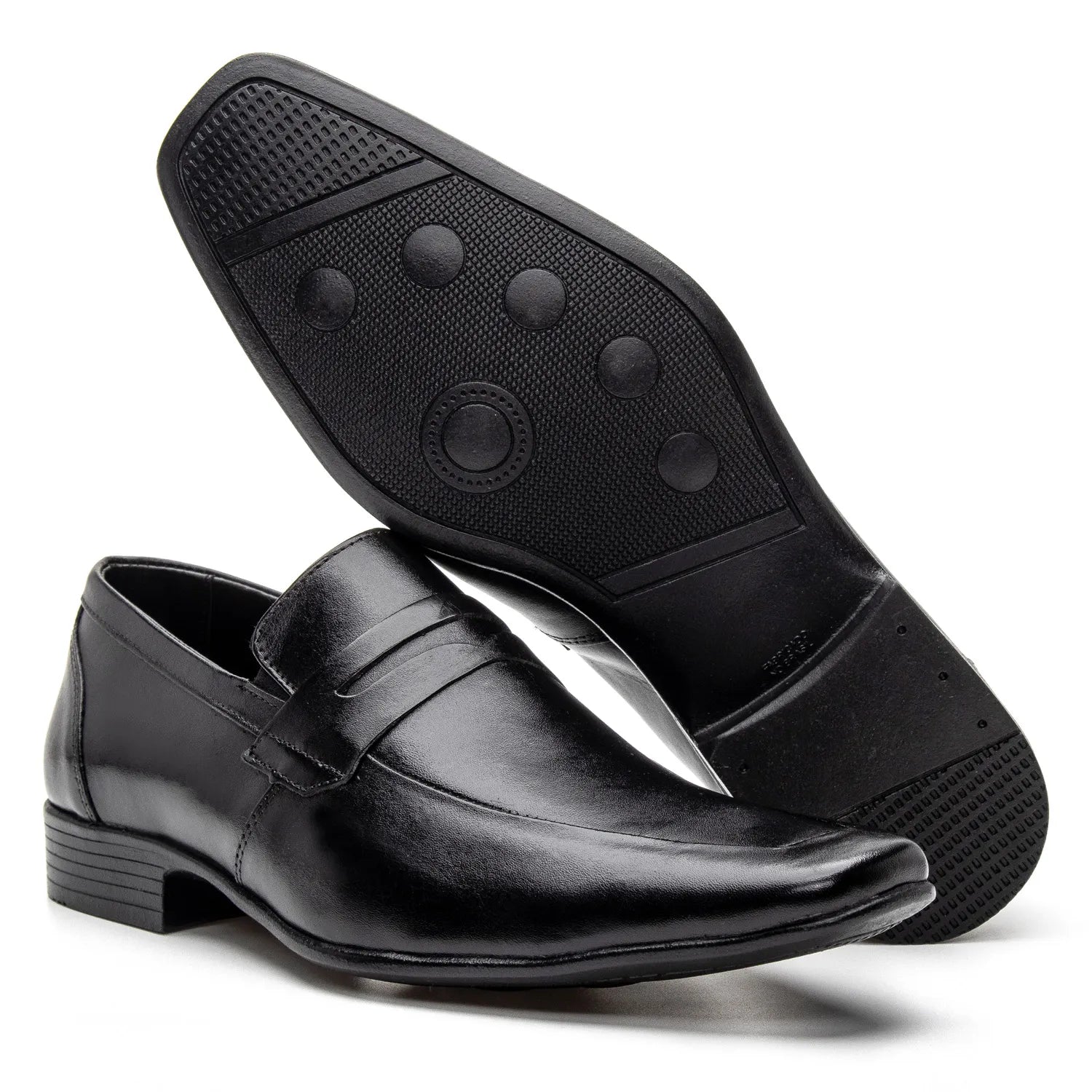 mocassim loafer de couro preto