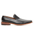 visão lateral do mocassim masculino preto