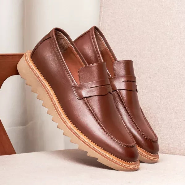 sapato loafer masculino whisky