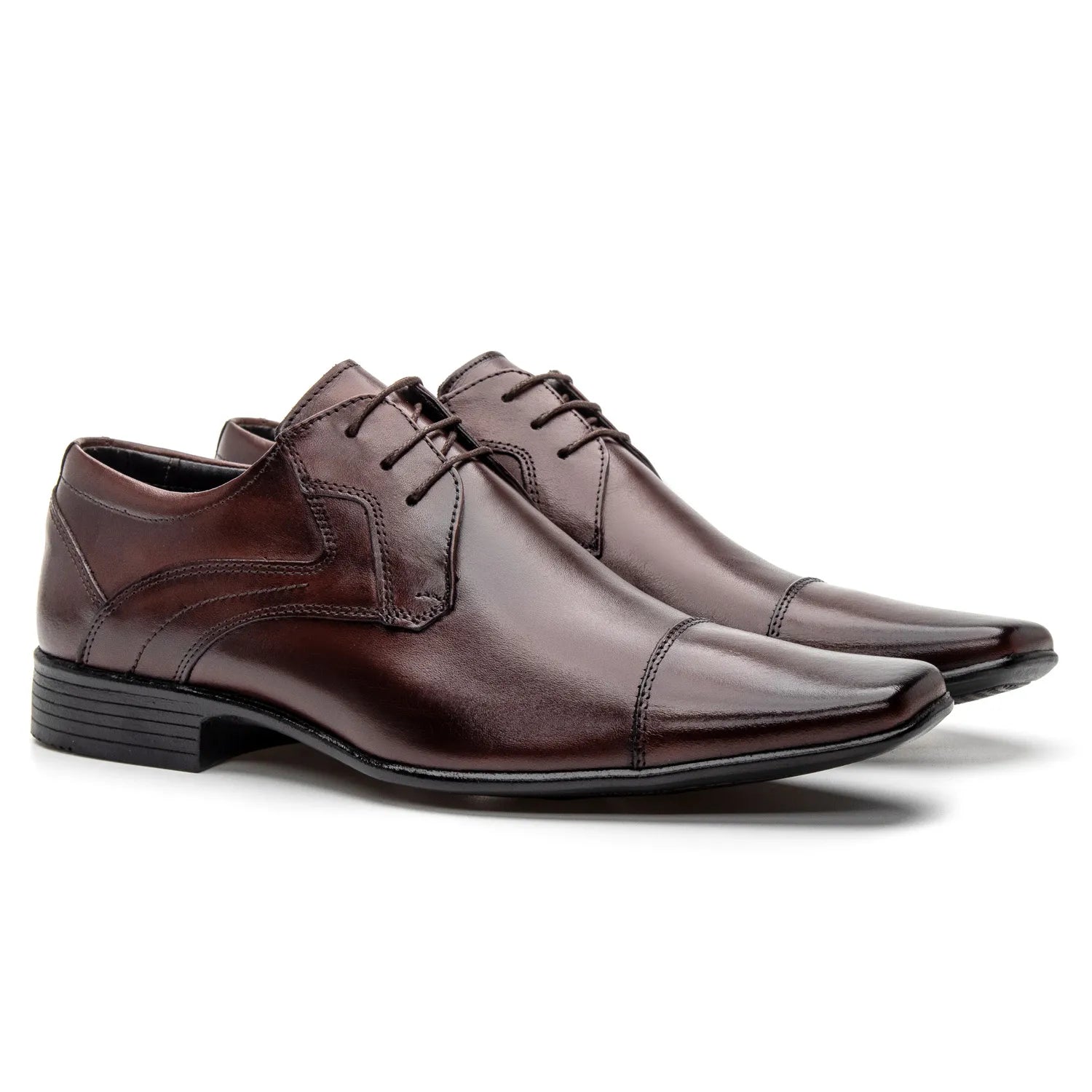 sapato social derby marrom