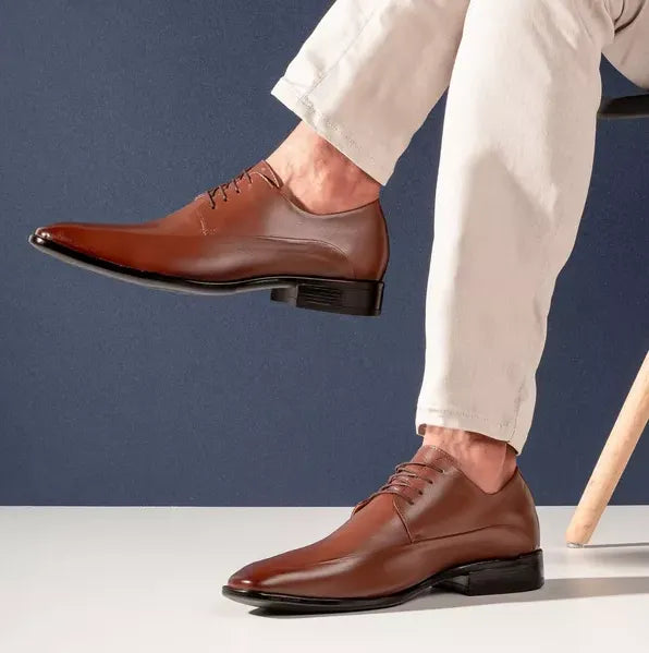 sapato social masculino de couro whisky