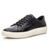 tenis de couro preto casual da vellaro