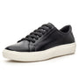 tenis de couro preto casual da vellaro